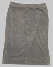 Women&#39;s Loft Outlet Skirt Grey sz 2 Midi Velvet Look &amp; Feel - £12.81 GBP