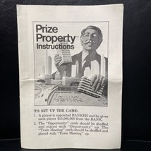 Game Parts Pieces Prize Property 1974 Milton Bradley Instructions Rules ... - £3.12 GBP