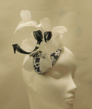 Black and White Hat Fascinator,Wedding hat,Ladies Cocktail hat, Race,Wed... - £25.08 GBP