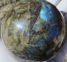 Labradorite Large Sphere Stone for inner light (90 mm 992 gm) Crystal Ball - $74.25