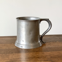 Vintage Manning &amp; Bowman Pewter Glass Bottom Beer Tankard Mug - $26.10