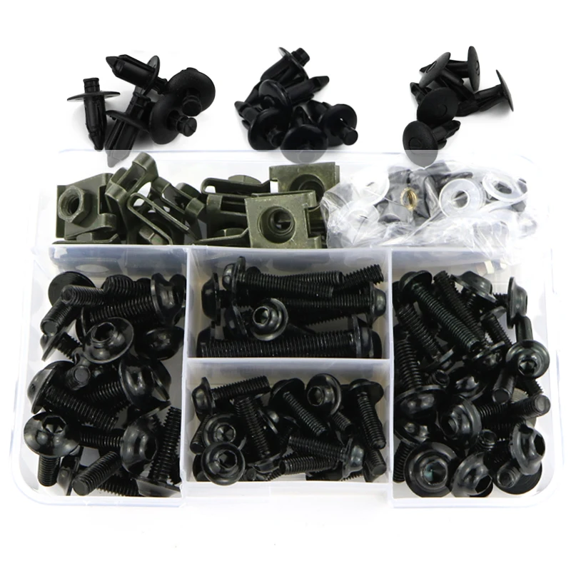 Motorcycle Aluminum Fairing Bolt Kit Screws   Ninja 250R ZZR250 EX400  650R ER-6 - £487.46 GBP