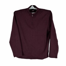 Van Heusen Mens Spiced Currant Never Tuck Quarter-Zip Pullover Sweatshir... - $18.50