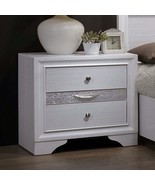 Contemporary White Bedside Table with Hidden Drawer, Nickel Knob - €261,68 EUR