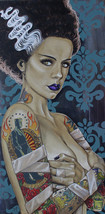 Bride Ink Lowbrow Art Canvas Giclee Print Mike Bell 5 Sizes Tattoo Frankenbride - £58.74 GBP+