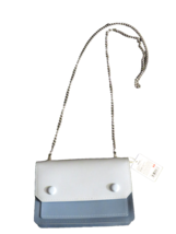 Miniso Blue Small Faux Leather Crossbody Chain Strap Shoulder Bag Purse - £10.19 GBP
