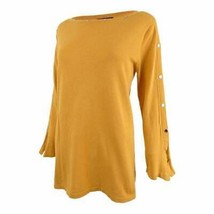 Alfani Womens  Embellished Jewel Neck  French Gold Sweater Size PS - £18.68 GBP