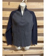 Nautica Jeans Company Gray Blue  1/4 Zip Pullover Sweater Men&#39;s Size M KG - $34.75 CAD
