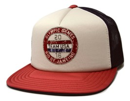 Officially Licensed Team USA Olympic Vintage Foam Cap Snapback Trucker Hat - £15.17 GBP