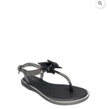 Rocawear Little Girl Jelly Diamond Bow Flat Sandals. Black. Sz 13 - $9.89