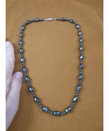 (v489-1) 21&quot; Black Hematite Iron oxide faceted beaded Gem bead Necklace ... - $652.21 MXN