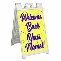Name Customizable Welcome Back Signicade 24x36 Aframe Sidewalk Sign Banner Decal - £67.30 GBP+