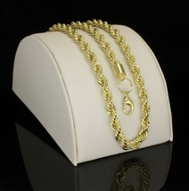 Men&#39;s 2 pc Set 6mm Rope 30&quot; Chain 9&quot; Bracelet 14k Gold Plated Rapper Hip Hop - £8.43 GBP
