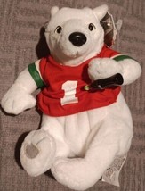 Coca-Cola Polar Bear Bean Bag Plush in #1 Jersey Shirt Stuffed Toy New W... - $29.70