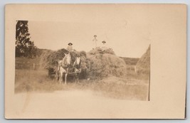 RPPC Farming Scene Women Farmers On Hay Wagon Photo c1910 Postcard S21 - £11.97 GBP