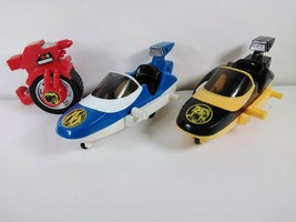 3 Mighty Morphin Power Rangers 1993 Battle Bike Side Cars: Red, Blue, Yellow - £10.70 GBP