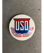 Vintage USO Metal Button Badge Pin Pinback Patriotic American Military V... - €7,66 EUR