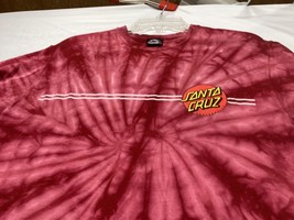 Santa Cruz Surf Skateboards Double-Hit Tie Dye Graphic T Shirt Size Medium Red - £6.62 GBP