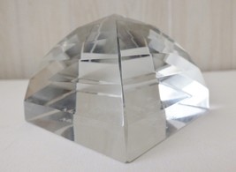 Beautiful Pyramid Crystal Paperweight Prism 2.25&quot; Tall 1982 Etched on Bottom - £15.56 GBP