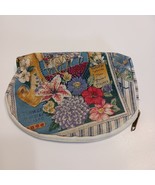 Trina Multi Color Floral Cosmetic Bag Or Small Change Purse Zipper Old W... - €8,47 EUR
