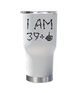 39 Plus One Skeleton Bone Middle Finger Tumbler With Lid 30oz Gift for W... - £23.32 GBP