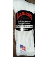 Railroad Sock ~ 3-Pair White Socks Crew USA ~ Sock Size 10-13 Shoe Size ... - $18.06 CAD