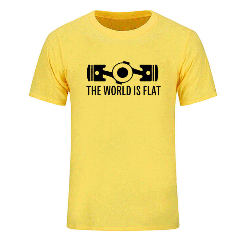 The World Is Flat Boxer Engine VW Subaru BMW funny T-Shirt - $18.81+