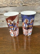 Harlem Globetrotters Basketball Vtg Collectible Beverage Cups Plastic  - £19.49 GBP