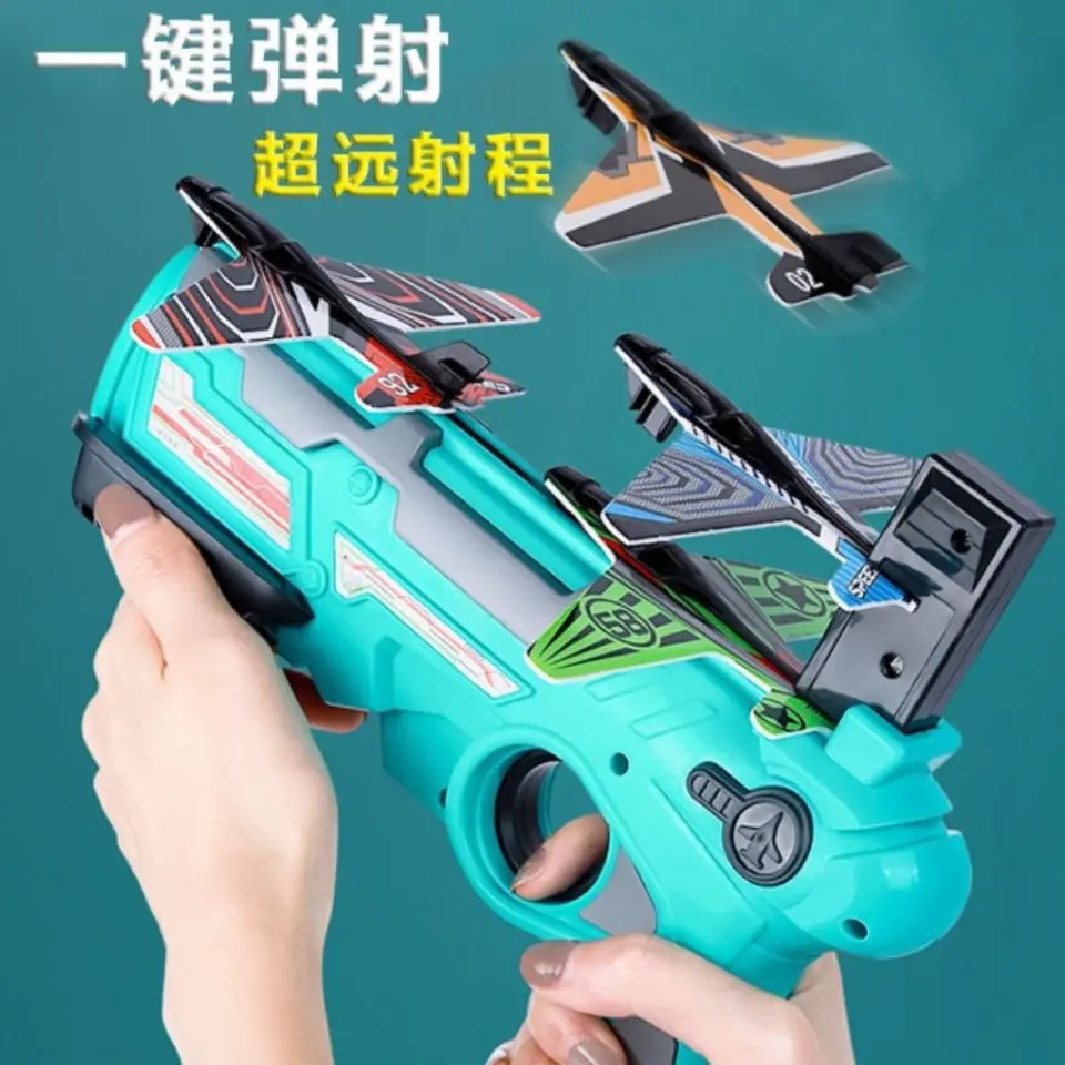 Airplane Launcher Toy Gun Airplane Gun Foam &amp; Plastic Plane for Children Boys - £9.02 GBP+