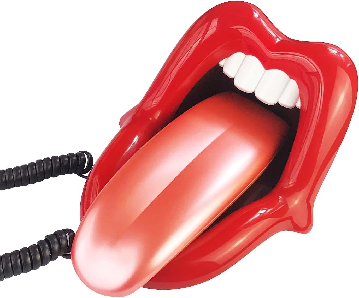 Telpal Landline Phones For Home, Red Mouth Telephone, Novelty Big Tongue... - $26.90