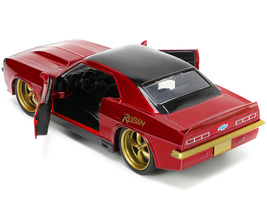 1969 Chevrolet Camaro Dark Red Metallic with Black Top and Robin Diecast Figure  - £19.45 GBP