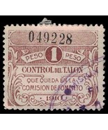 1910 ARGENTINA Revenue Stamp - Control Del Talon, 1 Peso A10J - £1.16 GBP