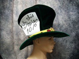 Jumbo Oversized Green Mad Hatter Top Hat Zany Tea Party Alice Wonderland Unisex - £23.45 GBP