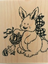 PSX Easter Bunny Hatched Chick Basket Humor Funny Spring Rubber Stamp G-2672 - £15.94 GBP