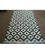 4&#39; X 6&#39; Hand Woven Wool Rug Contemporary Kilim Dhurrie Modern Oriental A... - $4,843.60 MXN