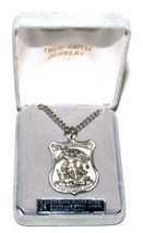 True Faith St. Michael 925 Sterling Silver Medal on 24&quot; SS chain Rhodium Finish - £44.80 GBP