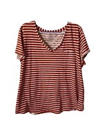 Torrid Women&#39;s Sz 3  T Shirt Classic Fit Burnt Orange Striped Pocket Plu... - $15.83