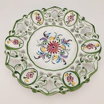R.C. &amp; Cal Juncal Porto De Mos 9&quot; Hand Painted Reticulated Floral Plate ... - £11.80 GBP