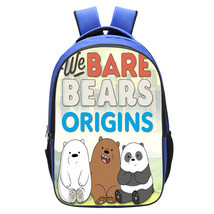 WM We Bare Bears Kid Child Backpack Daypack Schoolbag Blue Type F - £19.29 GBP