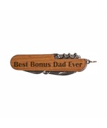 Step Dad Gifts Best Bonus Dad Ever Wooden 8-Function Multi-Tool Pocket K... - £11.94 GBP