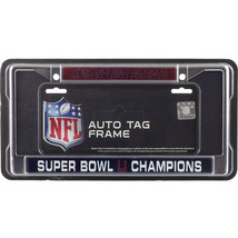 New England Patriots License Plate Frame Laser Chrome Super Bowl 51 Champions - $1,210.89 MXN
