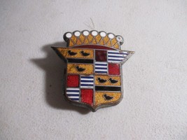 Vintage Enamel 1948 1949 Cadillac Car Hood Trunk Crest Emblem Ornament rare - $59.39