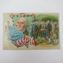 Postcard George Washington Inauguration Patriotic Embossed Antique - $9.99