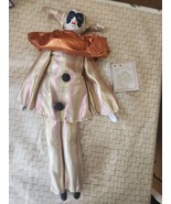 Mardi Gras Doll Court Jester Clown Porcelain Painted Face Bisque Lindell... - $34.99 CAD