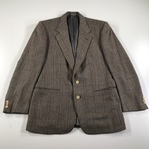 Vintage Ermenegildo Zegna Blazer Mens 40 R Gray Herringbone Cashmere Sports Coat - £110.27 GBP