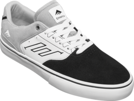 Mens Emerica Low Vulc Skateboarding Shoes NIB Black White Grey  - $50.24