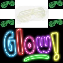 Glow In The Dark Party Shades Shutter Sunglasses Retro Club Rave Hip Dan... - £12.57 GBP