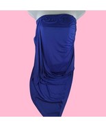 Bongo Dress Gown Strapless Top Blue Silky Braylen Party Polyester Blend ... - $143.48 MXN