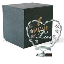 Chrome Plated Silver Happy Anniversary Table Top Ornament by Matashi Cry... - $46.99