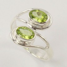 Green Peridot Gemstone 925 Silver Ring Handmade Jewelry Ring Gift For Her - £5.84 GBP